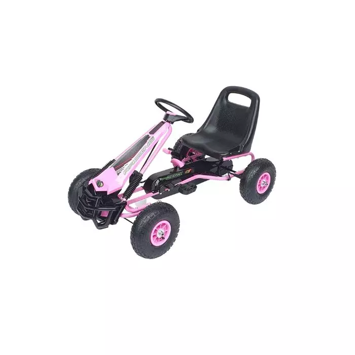 Auto a Pedal Mbarete Racing Rosa Hasta 30Kg con Freno