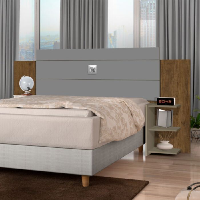 Cabecera para Cama Acapulco 140|160 J&A Gris | Gris Jequitiba